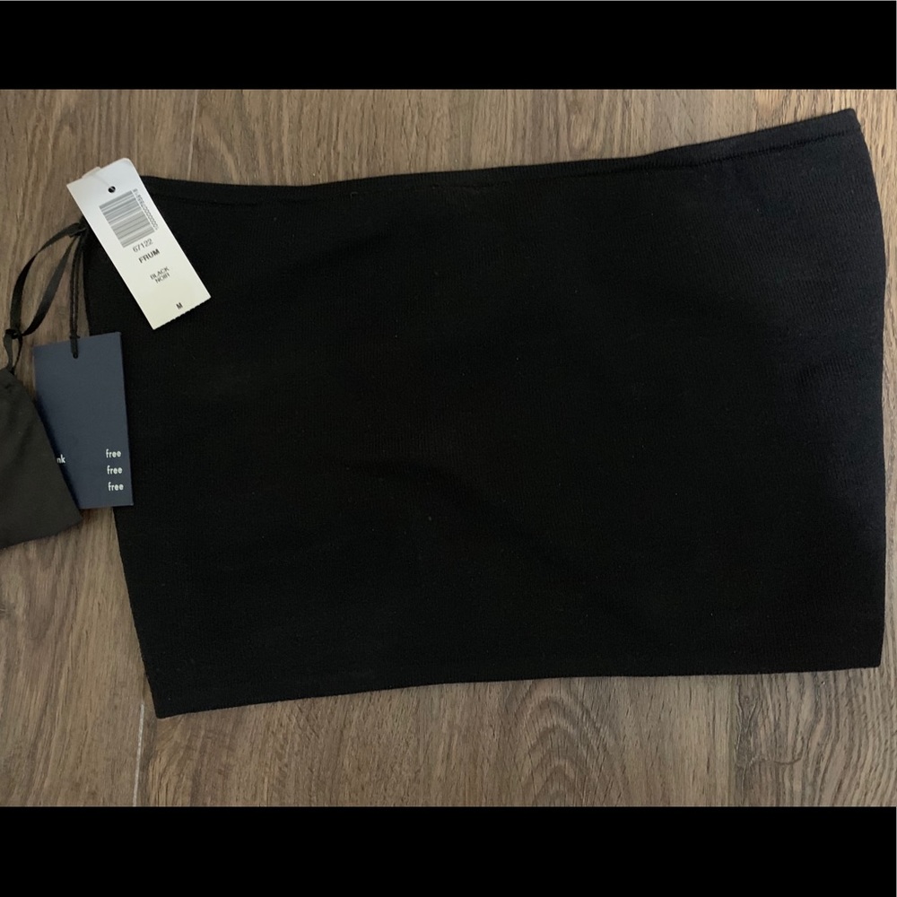 Wilfred black ribbed tube top aritzia